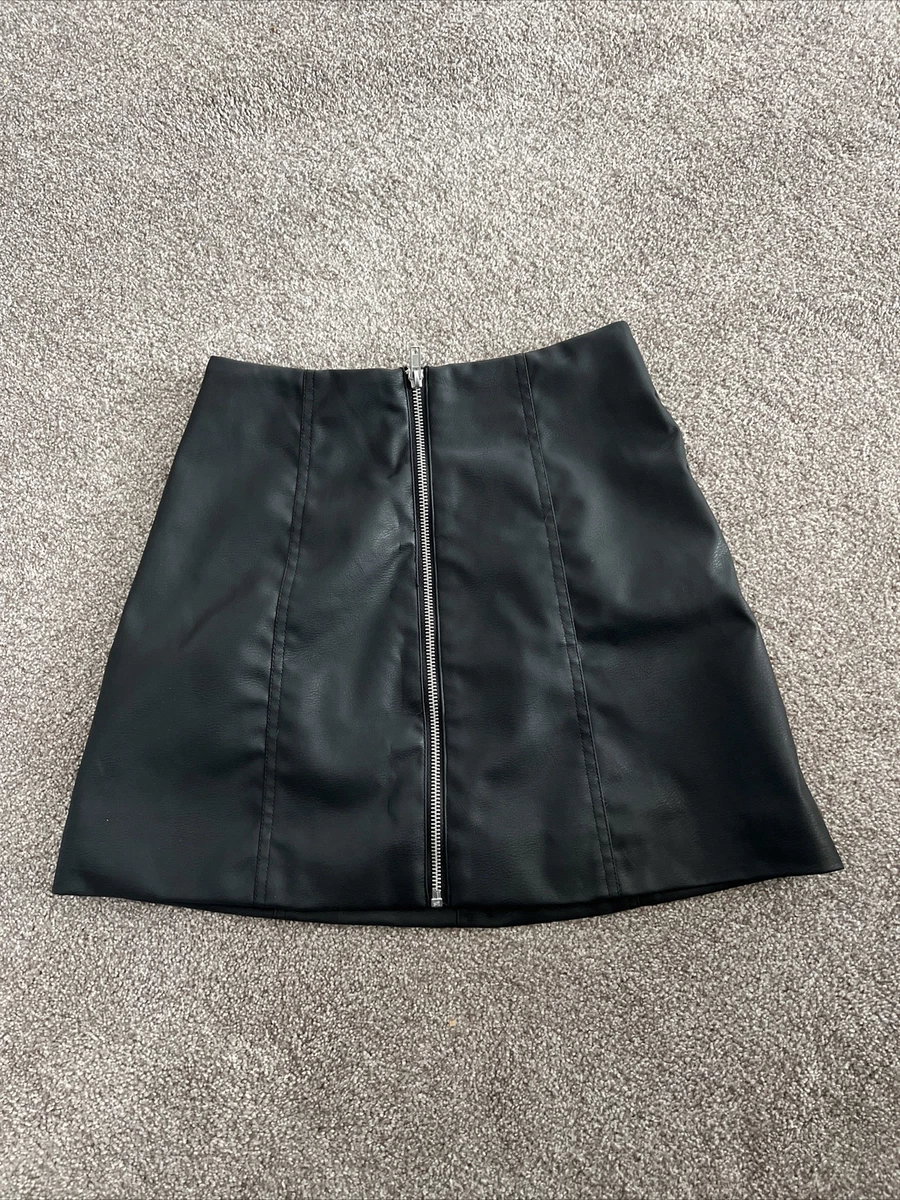 H&m black leather skirt top