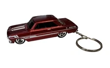 HOT WHEELS RED '63 CHEVY II CUSTOM KEY CHAIN