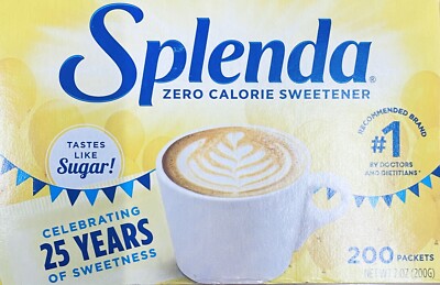 SPLENDA Zero Calorie Sweetener 200 Count Packets 7 oz Box