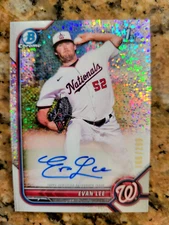 2022 Bowman Chrome Prospect Auto Speckle Refractor /299 Evan Lee #CPA-EL Auto
