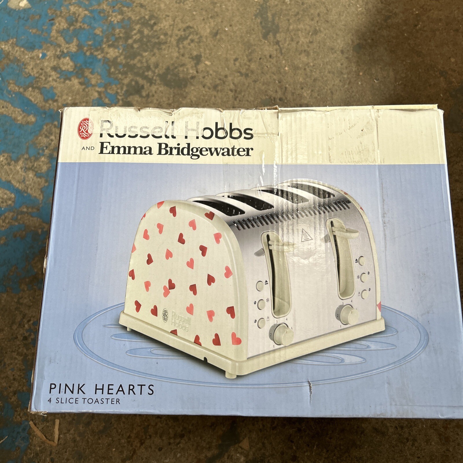 Russell Hobbs 28350 Emma Bridgewater 4 Slice Toaster, Pink Hearts