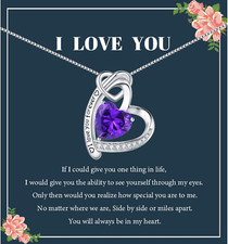 Heart Necklaces 925 Sterling Silver I Love You Forever Pendant Necklace Birthday
