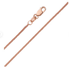 14k Rose Gold 16" Diamond Cut Wheat Link Pendant Chain/Necklace 1.2mm 2.5 grams
