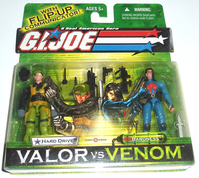 G.I.JOE 2004 HARD DRIVE VS BARONESS 2-PACK MOC OVP GI JOE COBRA VALOR VS VENOM
