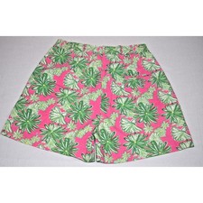 Vintage Lilly Pulitzer Shorts Size 10 90s Pink Green Daisy High Waist Cotton