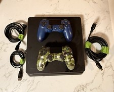 Sony PlayStation 4 500gb Black Console With Two Controllers and Wires