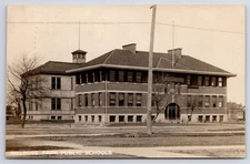 Melrose Park (Chicago) IL~Back 2 Back, New Public Schools~1909 RPPC Postcard