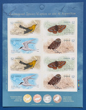 #2289b MNH Booklet pane of 8 stamps of Endangered Species - 3. CV=$10.00
