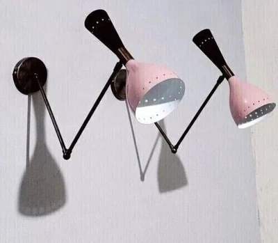 HANDMADE 1950's Mid Century Modern Brass Italian Wall Sconce Stilnovo Lamp Christmas Gift