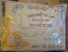 Vntg Luv  N Care Precious Certificate Of Birth Keepsake Pillow 11x15 '98 NIP -E1