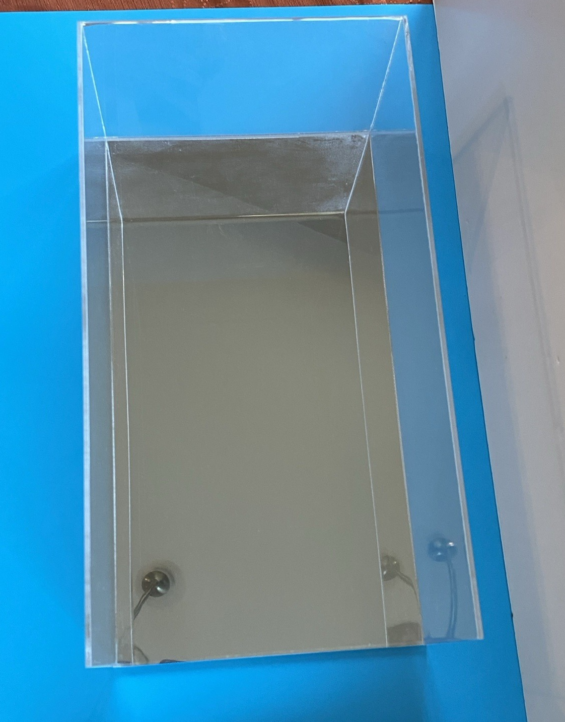 ACRYLIC DISPLAY CASE WITH BASE/14 X 7 X 5 /MIRRORED/BLACK BASE/DOLL NOT ...