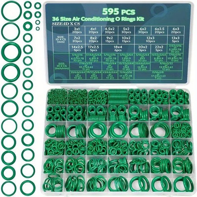 #ad #ad 595 PCS 36 Sizes Metric SAE Air Conditioning O Ring Kit Auto AC Repair Rubber $14.29