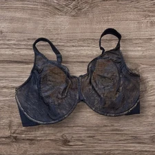 Women’s Curvation 44DDD Bra Underwire Push-up Black Lace