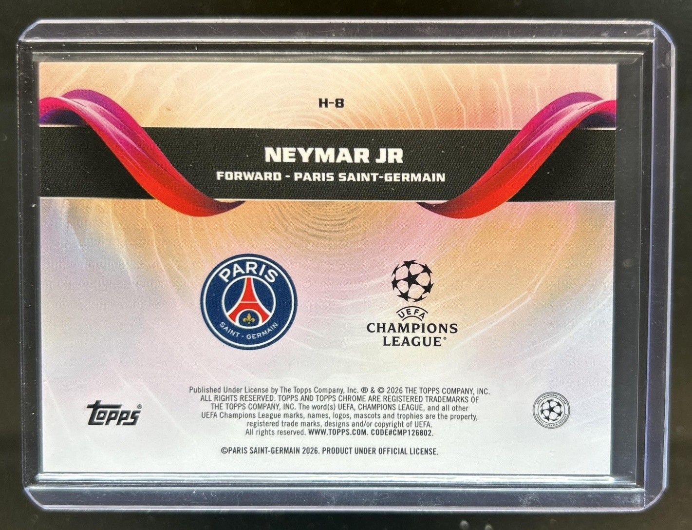 2025-26 Topps Chrome UEFA CC Neymar Jr Helix SSP #H-8 PSG view 2