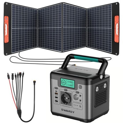 Portable Power Station with 100W SolarPanel,518.4Wh Solar Generator USB-C Output