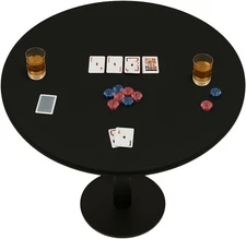 Feltectors Felt Table Cover For Playing Cards and Poker, Round, 54 to 60" Black