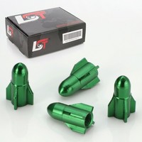4X Ventilkappe Reifenventil Rakete GrÜN FÜR PKW LKW Motorrad Fahrrad Quad KFZ