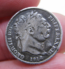 COINS - 1818 King George III Silver Sixpence - Higher Grade Example #B141