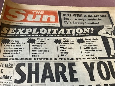 The Sun newspaper 1974 - Page 3 Girl Linda Grace. Tessa Wyatt. Francesca Annis