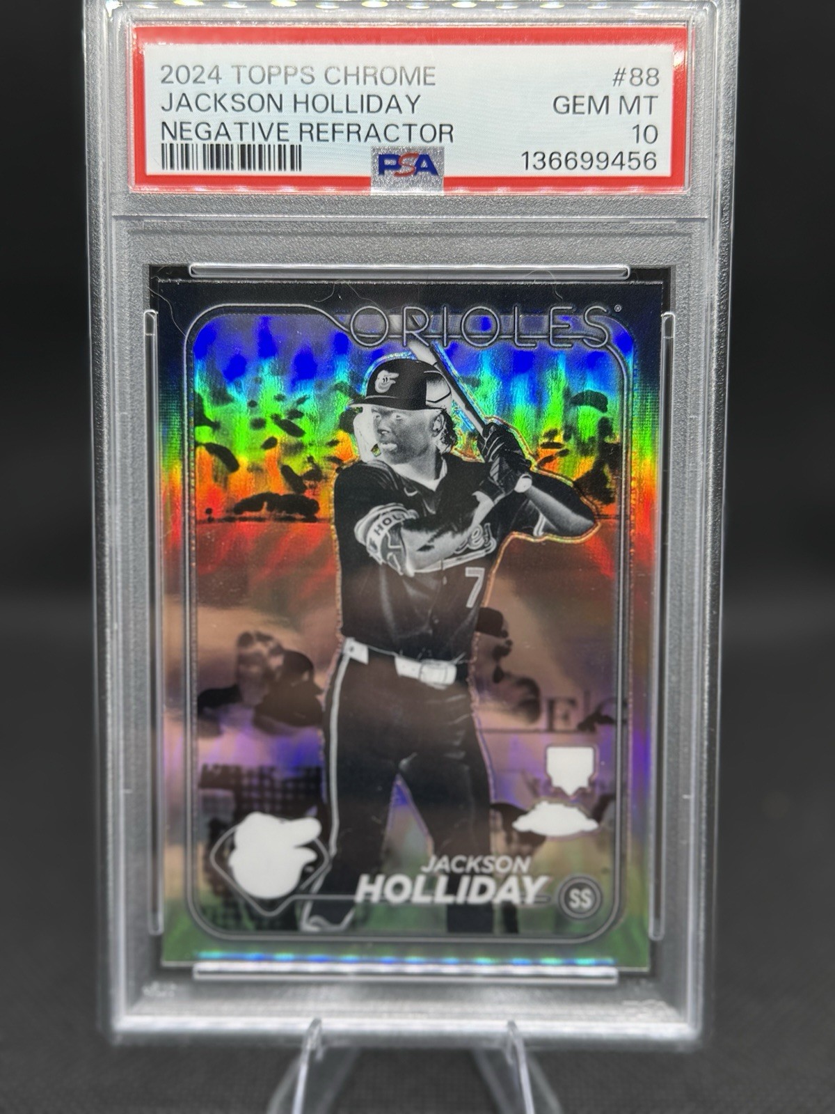 2024 Topps Chrome - Jackson Holliday #88 Negative Refractor (RC) PSA 10