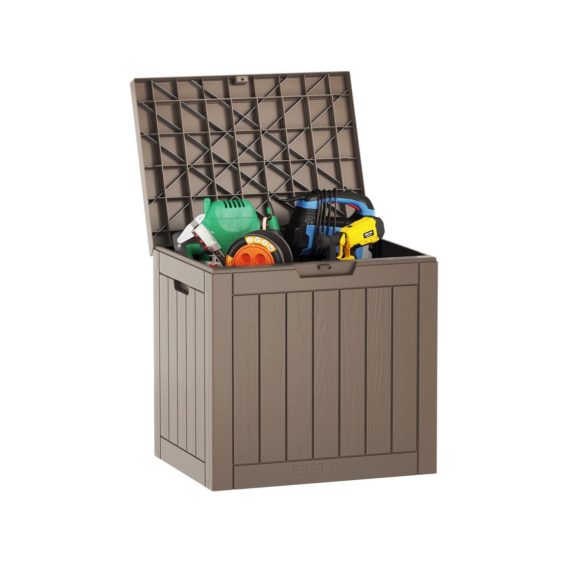 EAST OAK Outdoor Storage Box, 31 Gallon Deck Box, Waterproof Resin Storage  Bin