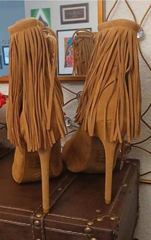 Shoe Republic LA Cowboy Rodeo Womens Fringe Stiletto Ankle Boots  - Image 3 of 4