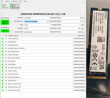 Kingston 512GB m.2 NVMe SSD Hard Drive 100% Health Full SMART report