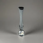 Vintage MCM Clear Art Glass Bud Vase Bullicante Bubble Base Murano Style 8"