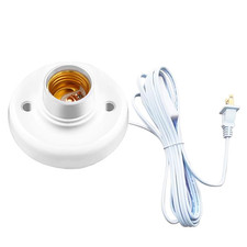 15Ft Light Socket with Cord E26/ E27 Light Bulb Socket with On/Off Switch Hangin