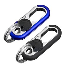 Heavy Duty Car Keychain for Men, Quick Release Anti-Loss Key 2PCS Blue black