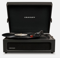 Crosley Voyager Black Bluetooth Turntable Record Player + Speakers + Bluetooth