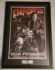 Signed Bob Probert Detroit Red Wings Vintage ENFORCER Poster Framed 43'×29' 