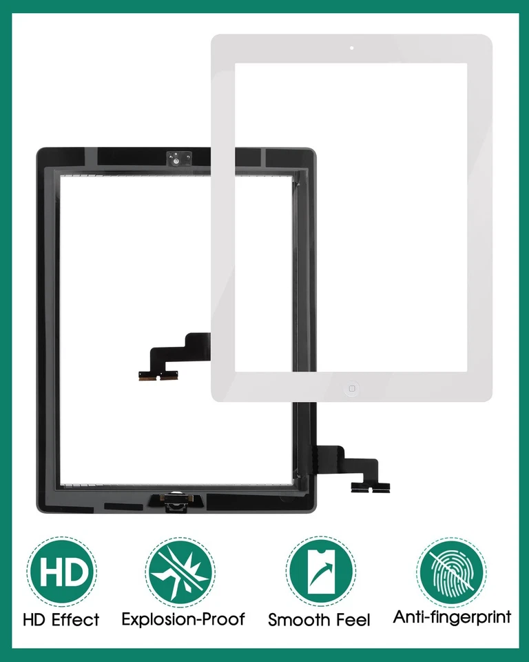iPad 2 Touch Screen Replacement Digitizer Kit with Tools Adhesive Home Button - Image 4 of 4