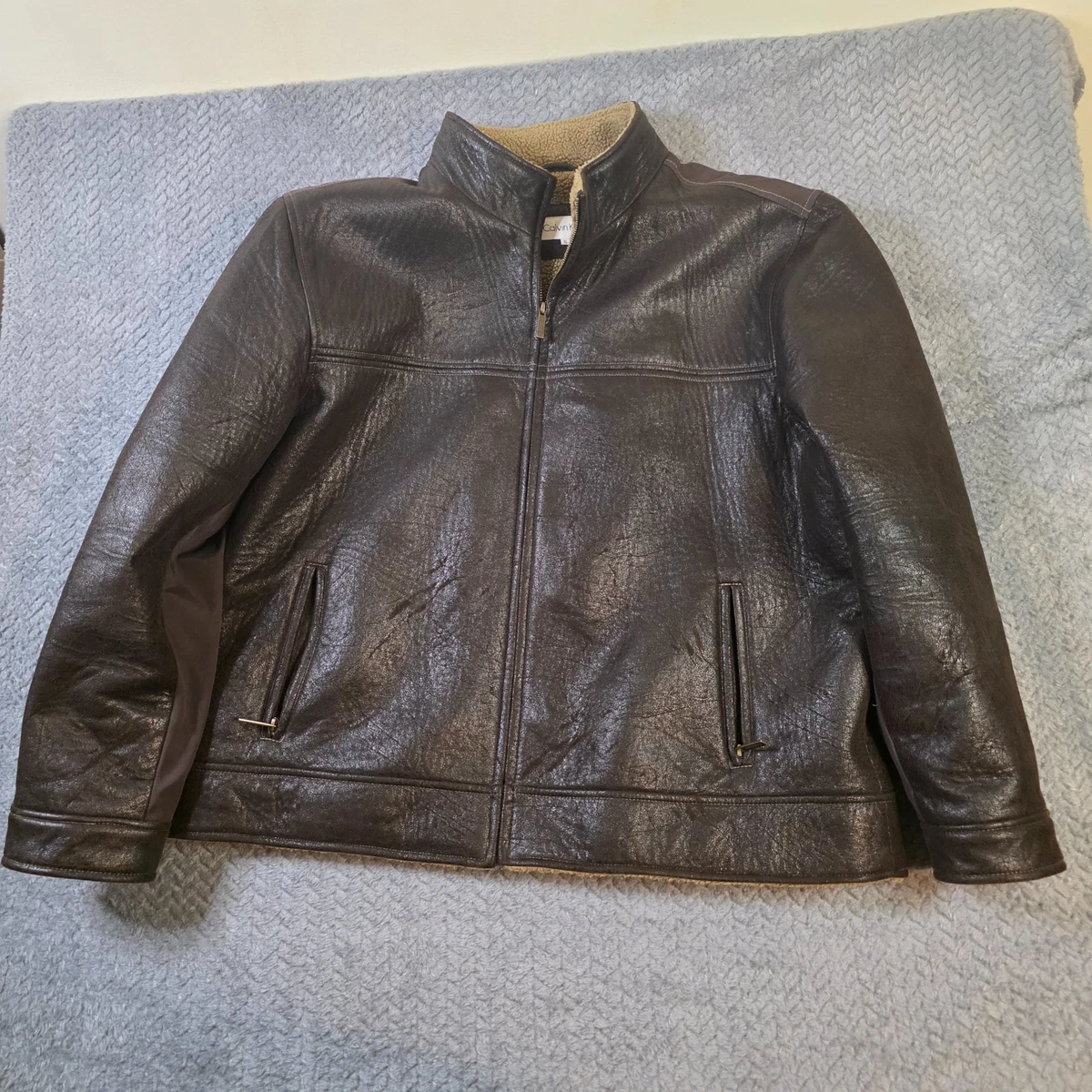 jacket outlet calvin klein faux leather moto jacket
