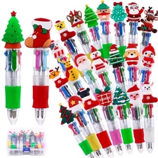 Vellibring 24PCS Christmas Multicolor Ballpoint Pens 4 Colors in 1, Retractab...