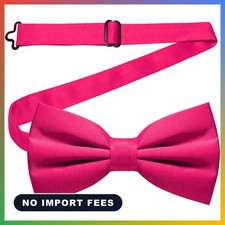 Solid Color Pre-tied Bow Tie Adjustable Bowtie for Men