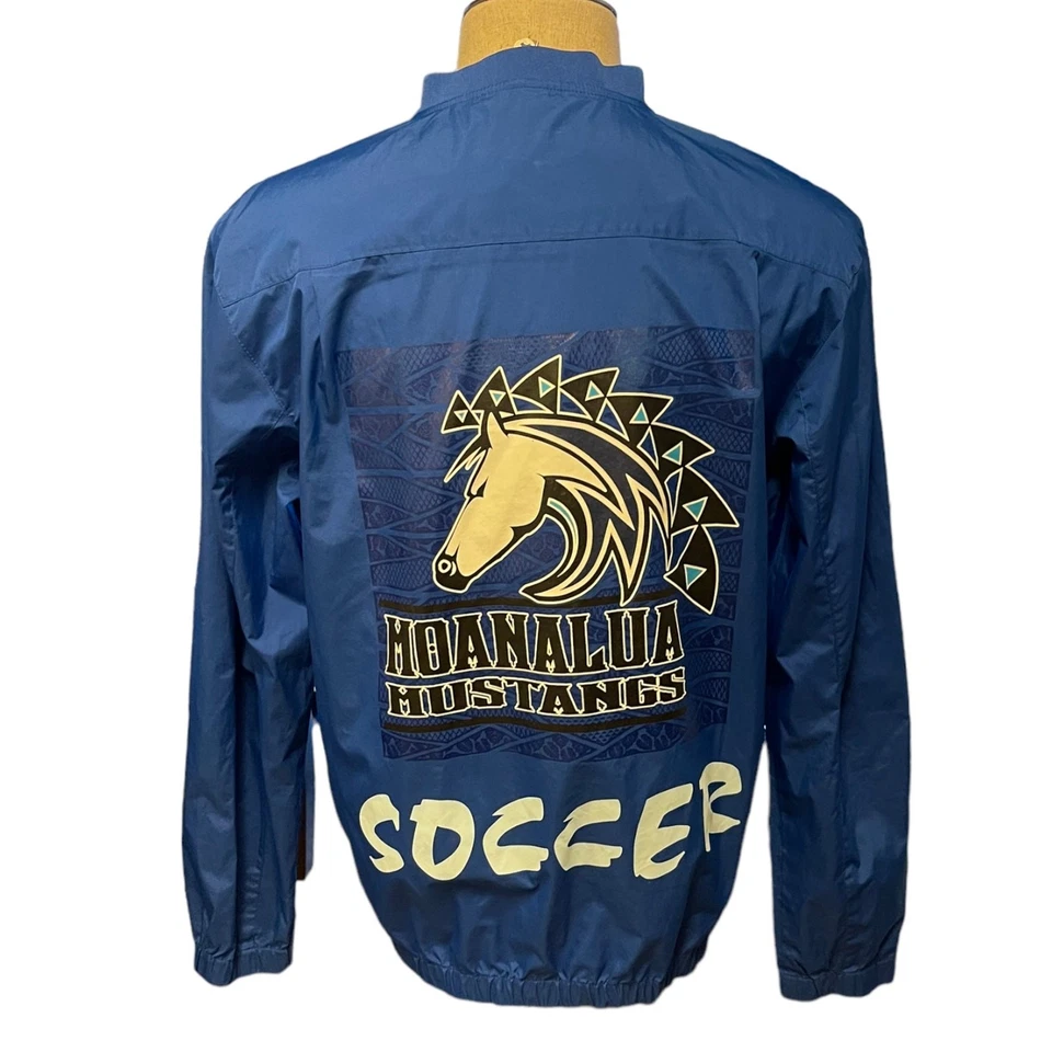 Port Authority Blue Pullover V Neck Windbreaker Moanalua Soccer Medium - Image 2 of 4