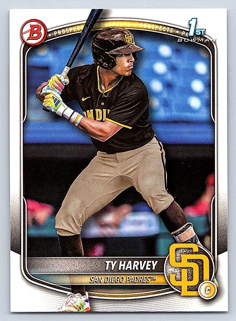 TY HARVEY  PADRES RC 1st card  2025 BOWMAN DRAFT #BD-58