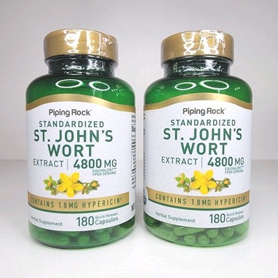 Piping Rock St. John's Wort Extract 2 x 180ct Capsules 1.8mg Hypericin