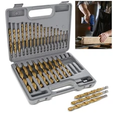 New 1/4in Hex Shank Drill Bit Set 30pc Quick Change Titanium Twist Drill Bit Set