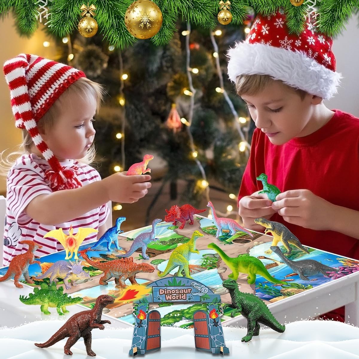 iZoeL Calendrier de l'Avent 2025 Dinosaures coffret jouet surprise pour enfant
