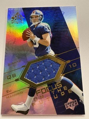 2004 Reflections Focus on the Future Jerseys Gold GU Relic Eli Manning Jersey