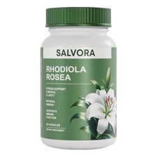 Salvora Rhodiola Rosea Dietary Supplement, 60 Capsules, Stress Support