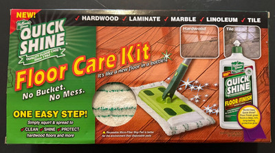 New NIB Holloway House Quick Shine Fiber Pad Mop Floor Care Kit Floor Cleaner