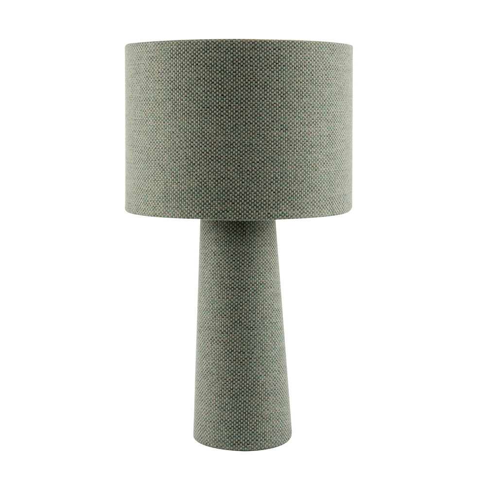 Forest and Olive Green Jacquard Linen Lamp with Fabric Shade and Base by Happ...