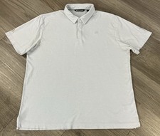 Travis Mathew Golf Polo Gray White Performance Cotton Blend Men's Size XL