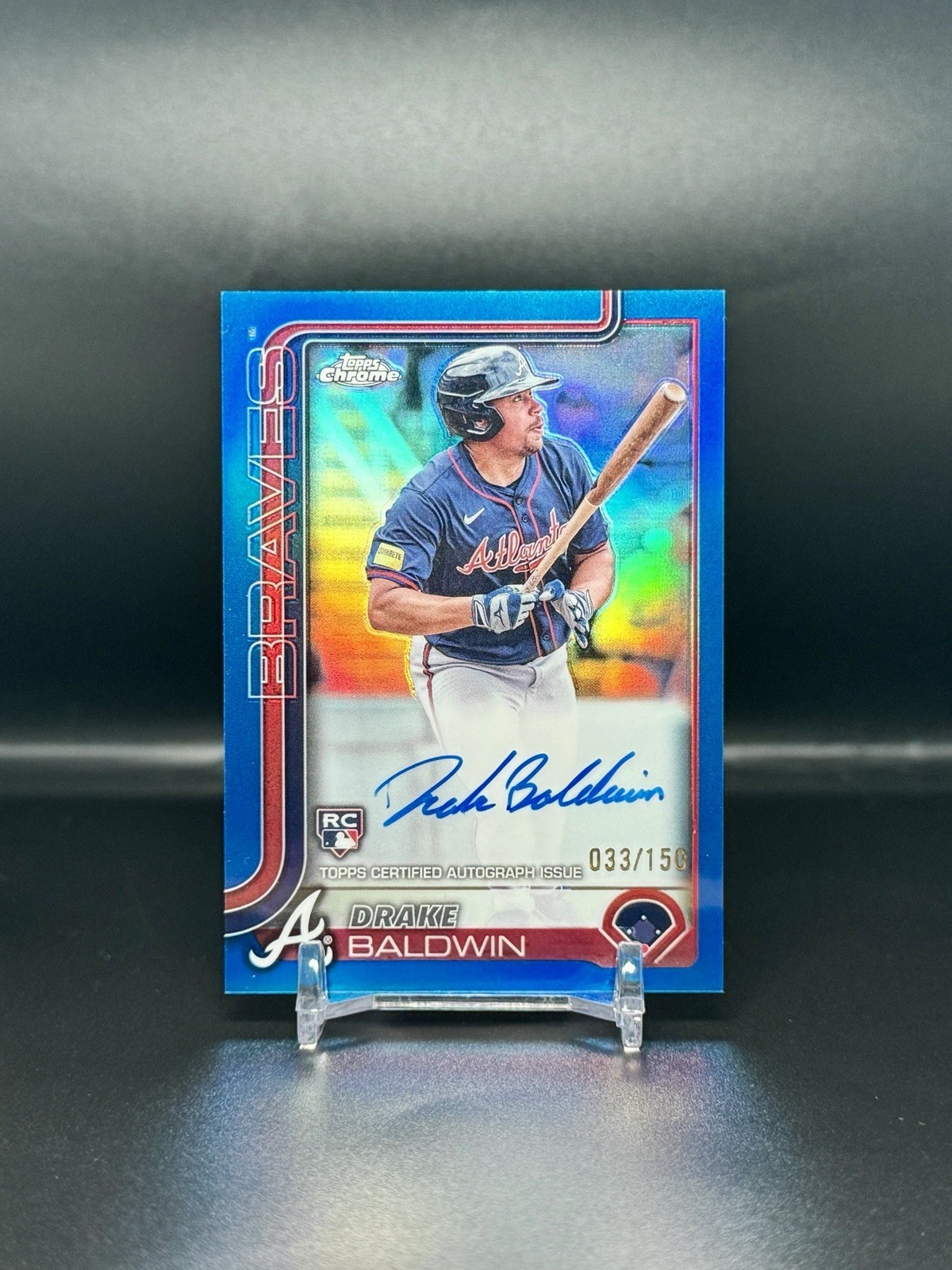 2025 Topps Chrome Drake Baldwin Blue Refractor Rookie Auto /150 Braves RC
