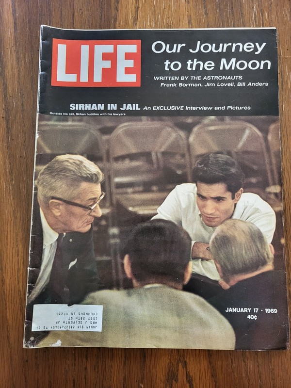 LIFE Magazine - Journey to the Moon, Sirhan Sirhan, Liz Taylor  January 17, 1969