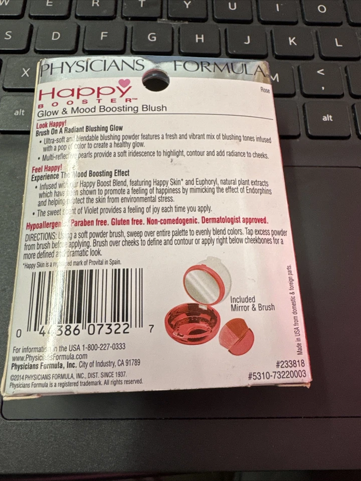 Physicians Formula Happy Booster Glow & Mood Boosting Blush #7322 Rose Brand New - Image 2 of 2