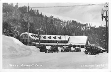 1940s California Hotel Quincy autos winter Eastman RPPC Postcard 25-11907